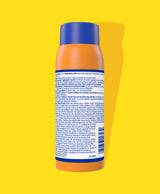 Back of Banana Boat Ultra Sport SmartMist Refill sunscreen bottle displaying directions, ingredients, warnings, and product information, on an orange and blue label.