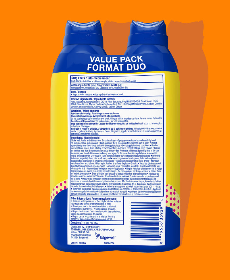 Banana Boat® Kids Tear Free Sunscreen Spray SPF 50+ Twin Pack