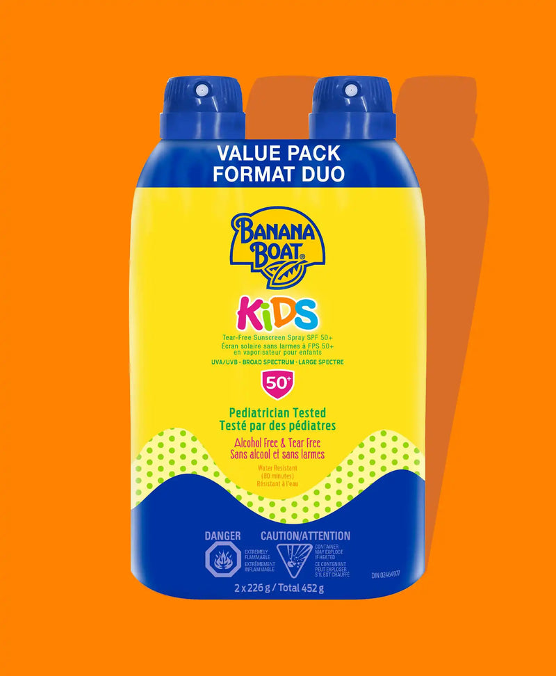 Banana Boat® Kids Tear Free Sunscreen Spray SPF 50+ Twin Pack